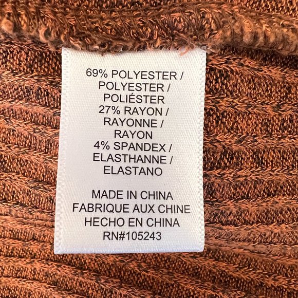 Bobeau Burnt Orange/Brown Chenille Wide Neck Dolman Sleeve Sweater - Picture 7 of 7